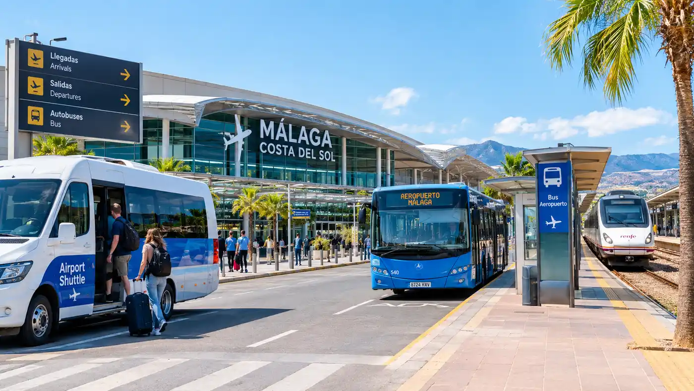 Navettes, bus et trains depuis l'aéroport de Malaga